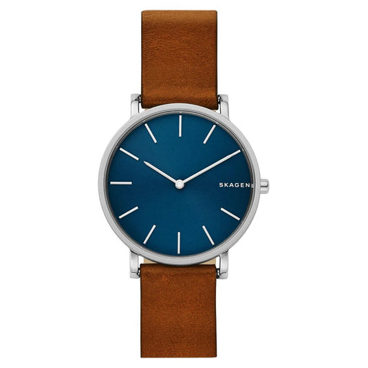 Hagen Navy Dial Leather Strap