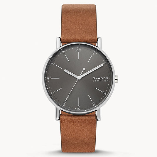 Signatur Grey Dial Brown Leather Strap