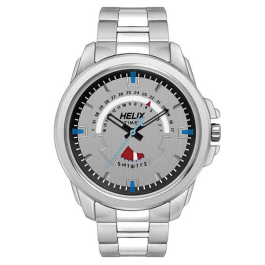 Helix Men Grey Dial Leather