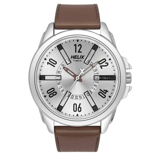 Helix Silver Dial Leather 