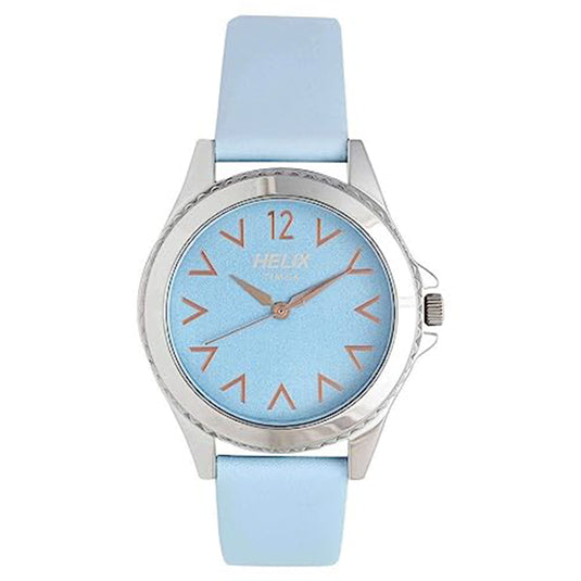 Helix Light-Blue Dial Leather Strap