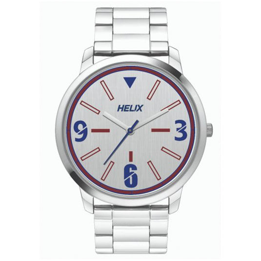 Helix Analog Men Silver Stainless Steel Strap