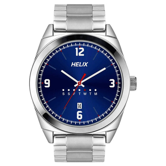 Helix Men Silver Stainless Steel Strap