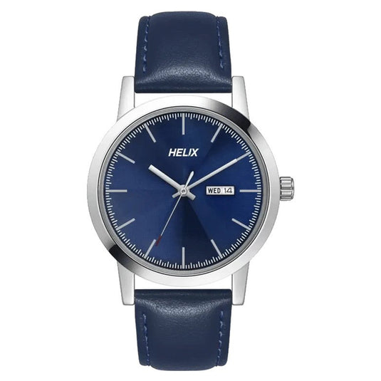 Helix Analog Men Blue Leather Strap