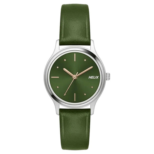 Helix Analog Women Green Leather