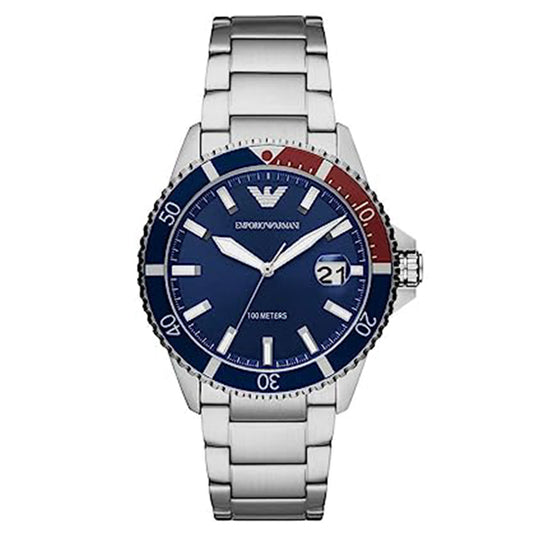 Emporio Armani Blue Dial & Silver