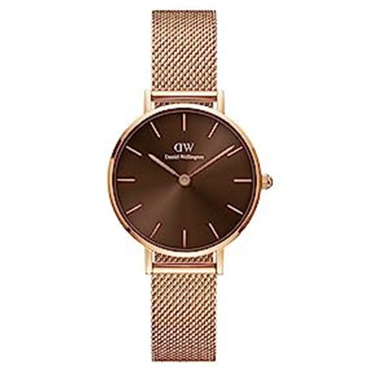 Petite Amber Brown & Rose Gold