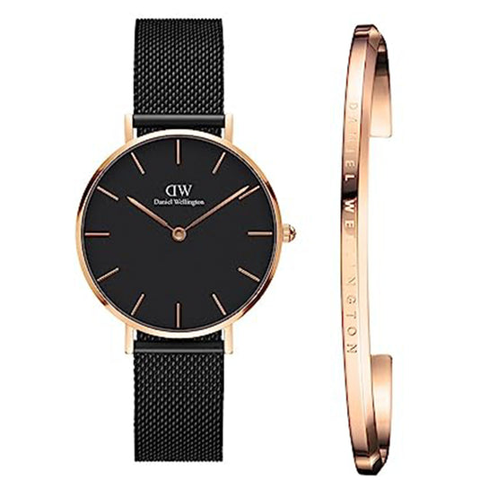 Petite Ashfield Black & Silver Stainless Steel