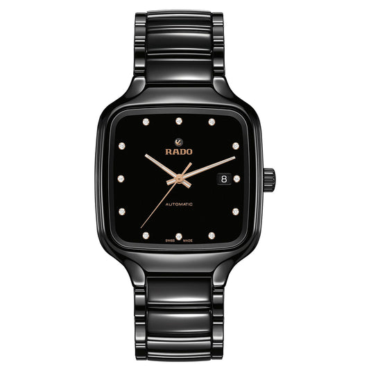 True Squre Automatic Diamonds Black Ceramic