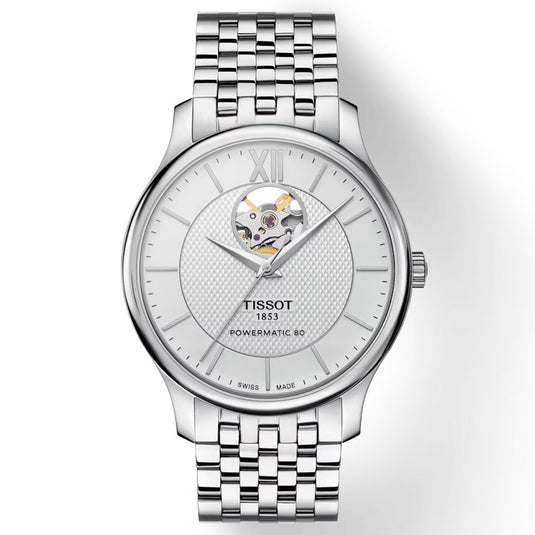 T-Classic Tradition Powermatic 80 Open Heart Silver & Grey