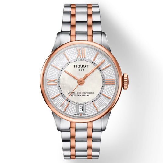 T-Classic Chemin Des Tourelles Powermatic 80 Lady Grey & Rose Gold