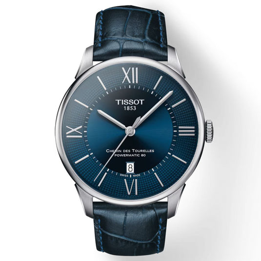 T-Classic Chemin des Tourelles Powermatic 80 Blue Leather