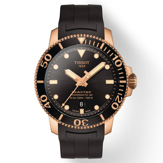 T-Sport Seastar 1000 Powermatic 80 Stainless Steel Case with Rose Gold
