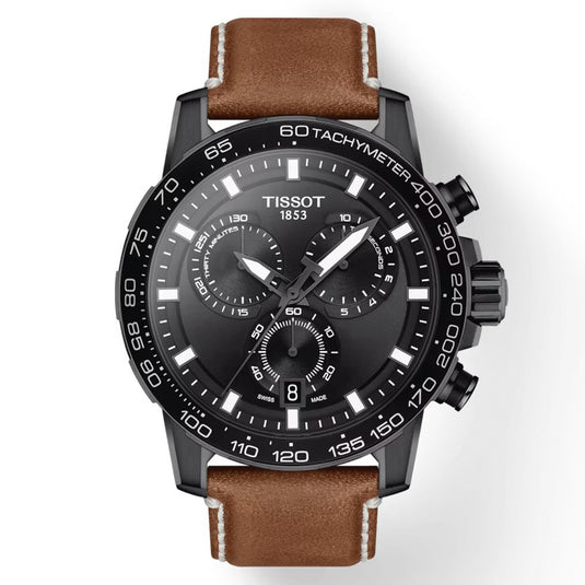 T-Sport Supersport Chrono Black & Beige Leather