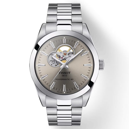 T-Classic Gentleman Powermatic 80 Open Heart Rhodium