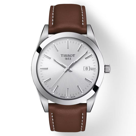 T-Classic Gentleman Silver & Brown Leather