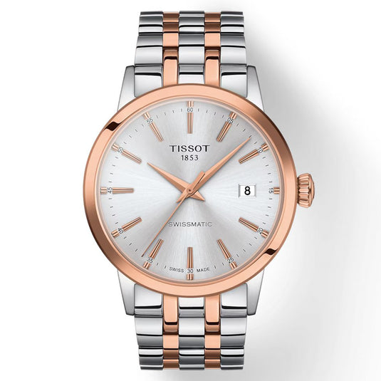 Tissot T-Classic Silver Dial Men 42mm & Rose Gold