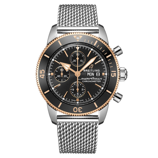 Superocean Heritage Chronograph 44 Black & Silver