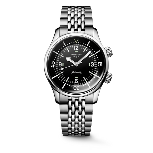 Longines Legend Diver Black Lacquered Polished Dial Men 39mm L37644507