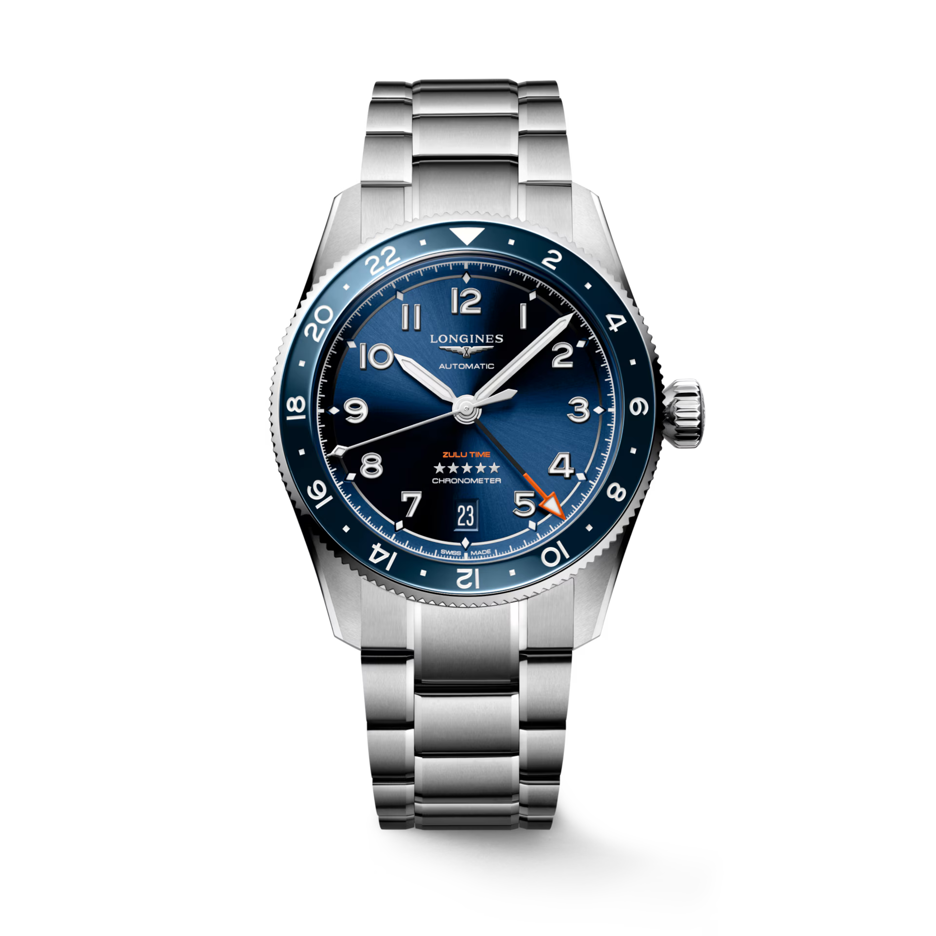 Longines Spirit Zulu Time Sunray Blue Dial Men 39mm L38024936