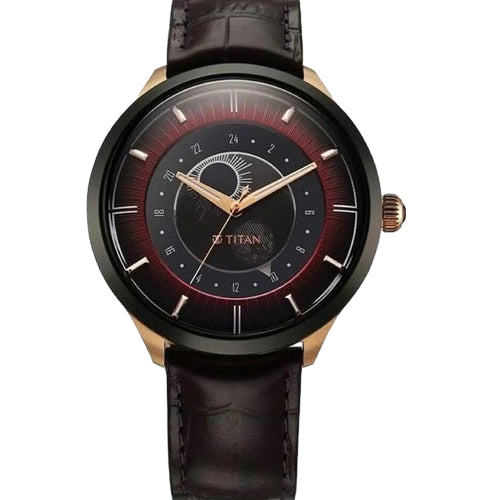 Titan Caleum Sun Moon Phase in Scarlet Red - Stellar Edition 43mm 10028KL01