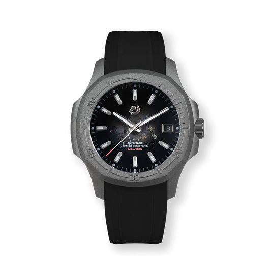 Nuun Official N200 Gunmetal v2 Index Men Automatic Watch Translucent Dial With Gunmetal 316L Sandblast Stainless Steel -  N200 Gunmetal v2