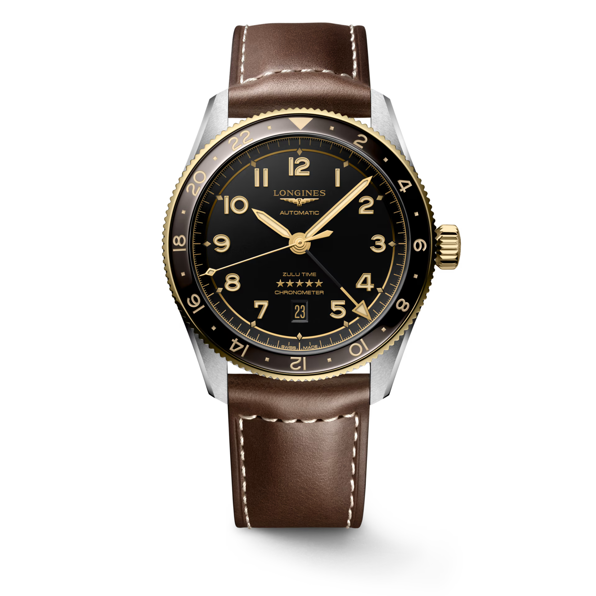 Longines Spirit Zulu Time Anthracite Dial Men 42mm L38125532