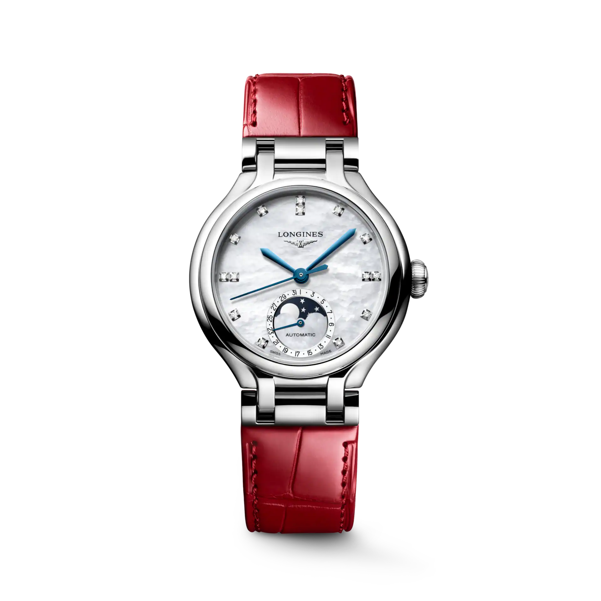 Longines PrimaLuna Moonphase White Mother-Of-Pearl Dial Women 34mm L81264872