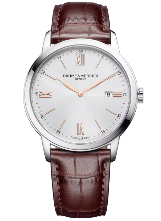 Baume & Mercier Classima Silver, Satine, Sunray Dial 42mm Men M0A10415