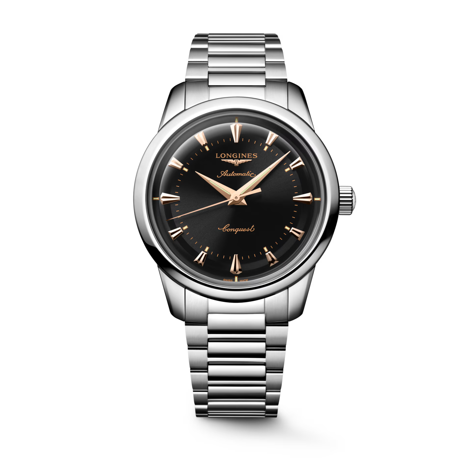 Longines Conquest Heritage Black Lacquered Polished Dial Men 40mm L16504526