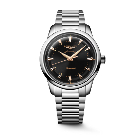 Longines Conquest Heritage Black Lacquered Polished Dial Men 40mm L16504526