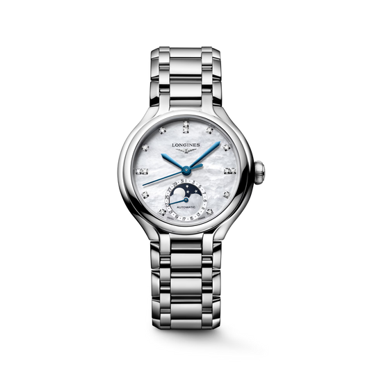 Longines PrimaLuna Moonphase White Mother-Of-Pearl Dial Women 34mm L81264876
