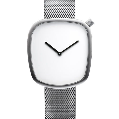 Bering Pebble White Dial Men 40mm 18040-004