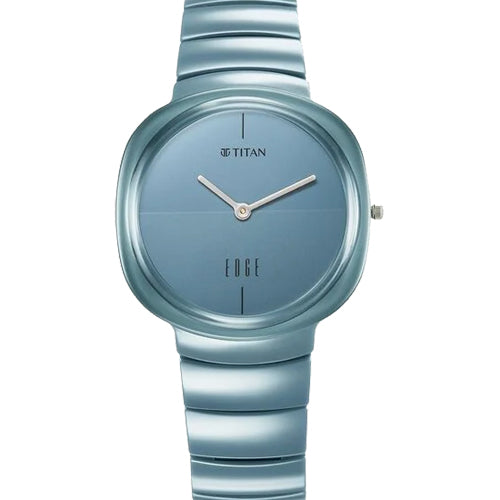 Titan Squircle Camo Quartz Analog Blue Dial Ceramic Strap Watch For Unisex 38mm 1841QC07