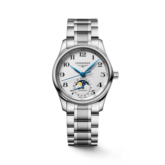 Longines Master Collection Moonphase Silver Barleycorn Dial Women 34mm L24094786