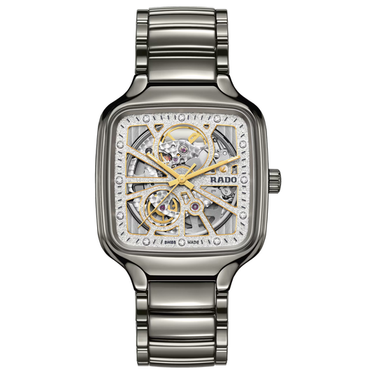 Rado True Square Open Heart Automatic Plasma High-Tech Ceramic Watch 38mm