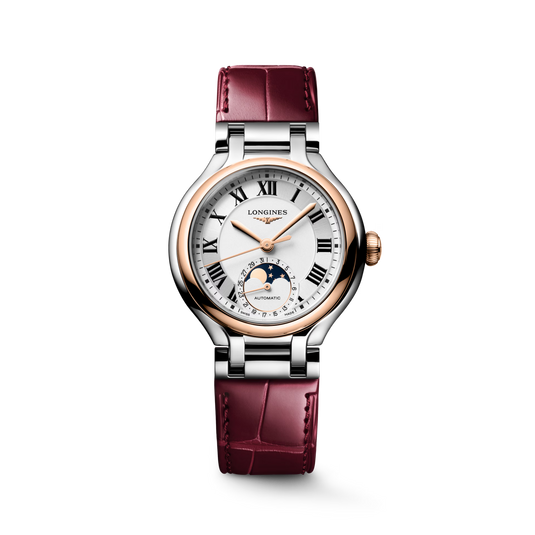 Longines PrimaLuna Moonphase Sunray Silver Dial Women 34mm L81265712