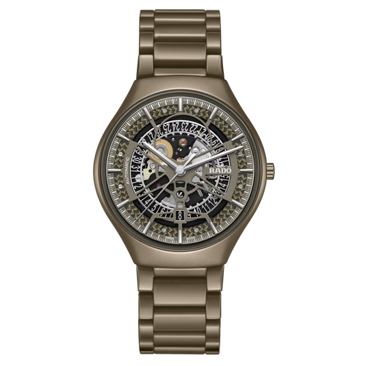 Rado True Thinline Anima Automatic Skeleton Olive Green Ceramic Watch 40mm
