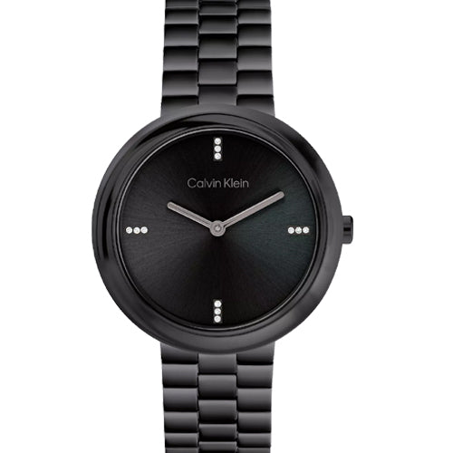 Calvin Klein Twisted Bezel Black Dial  Women 34mm 25100096