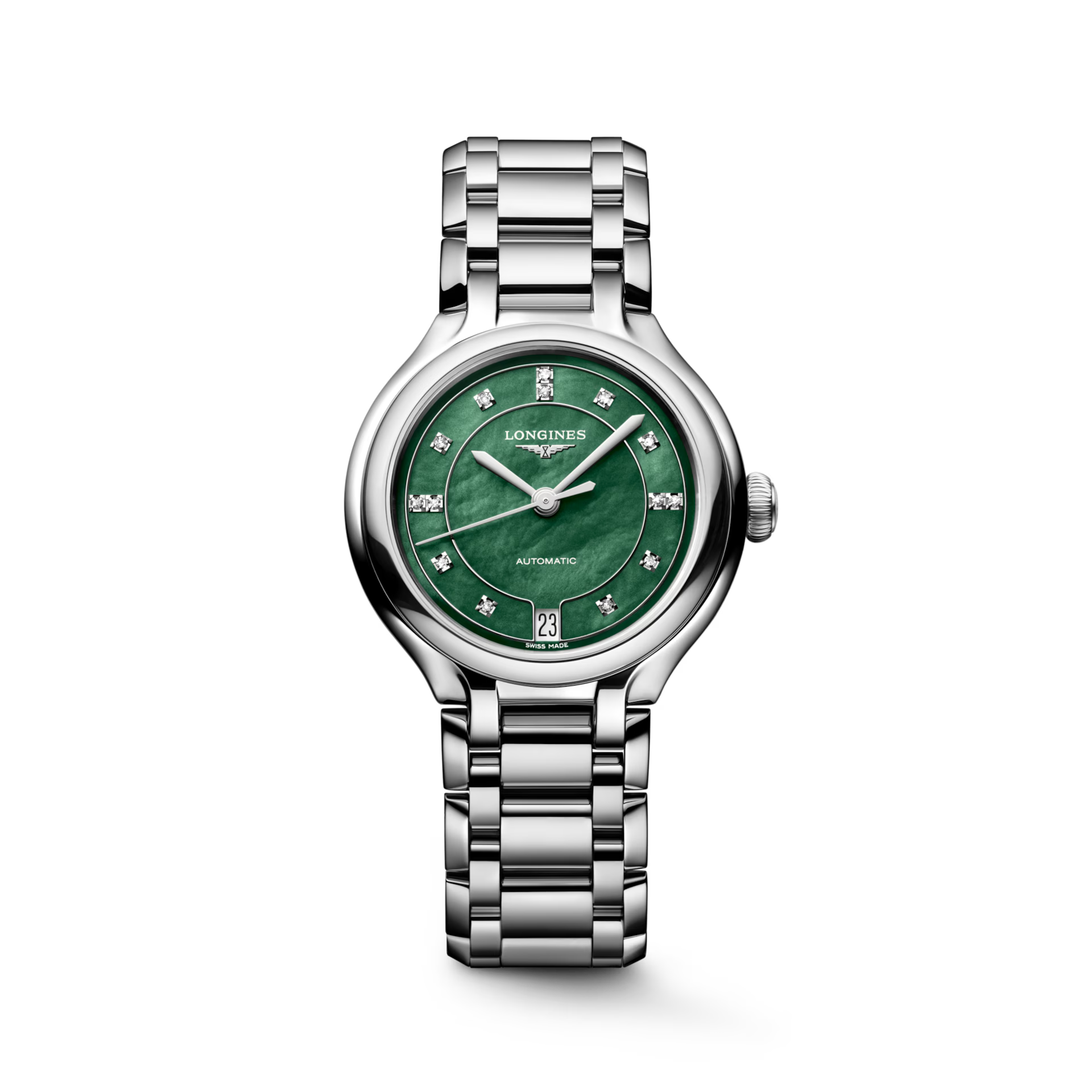 Longines PrimaLuna Vivid Green Mother-Of-Pearl Dial Women 34mm L81244076