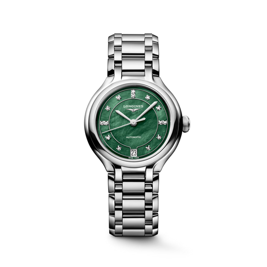 Longines PrimaLuna Vivid Green Mother-Of-Pearl Dial Women 34mm L81244076
