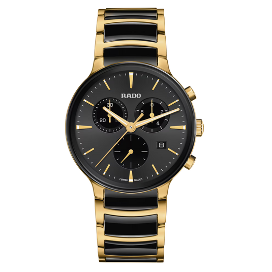 Rado Centrix Chronograph Yellow Gold Dial Men's Watch 41mm