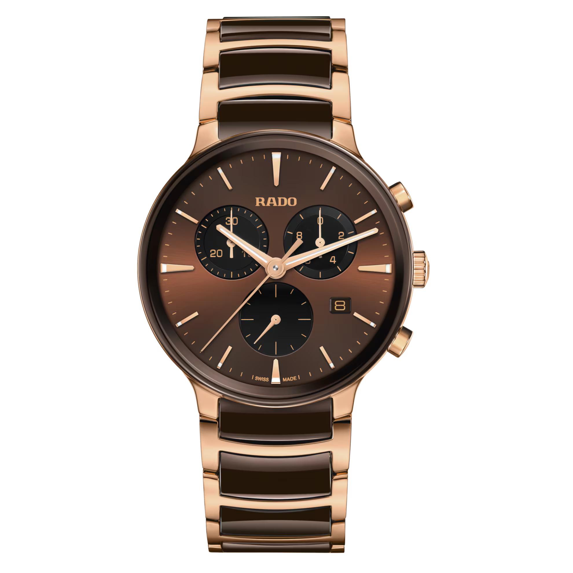 Rado Centrix Chronograph Brown Dial Men's Watch 41mm