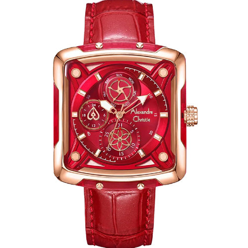 Alexandre Christie Red Dial Women 36mm 3030BFLRGRE