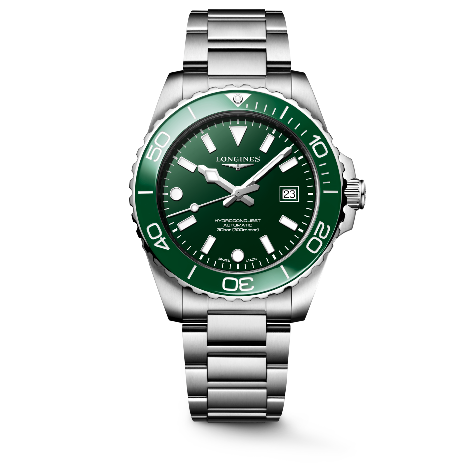 Longines HydroConquest Green Lacquered Polished Dial Men 42mm L37884066