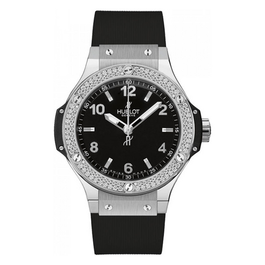 Hublot Big Bang Steel Diamonds Matte Black Dial Women's Watch 38 mm