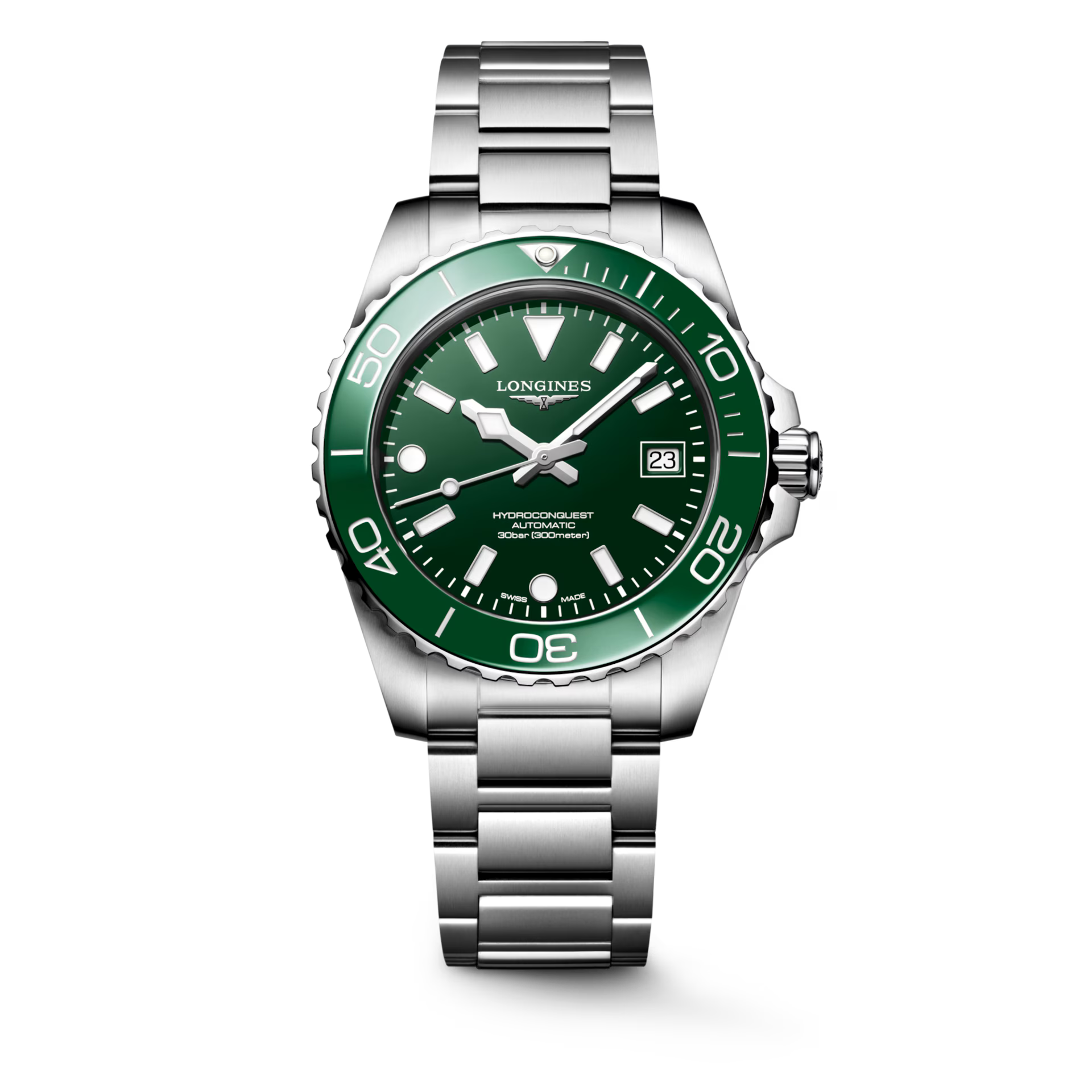 Longines HydroConquest Green Lacquered Polished Dial Men 39mm L37794066