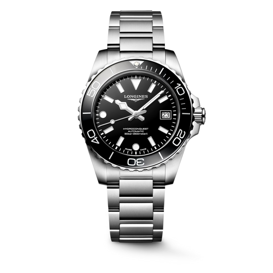 Longines HydroConquest Black Lacquered Polished Dial Men 39mm L37794566