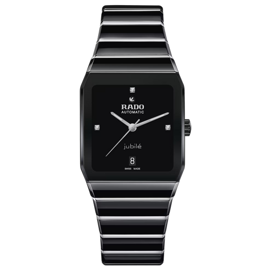 Rado Anatom Automatic Diamonds Black Dial Ceramic Watch 32.5mm