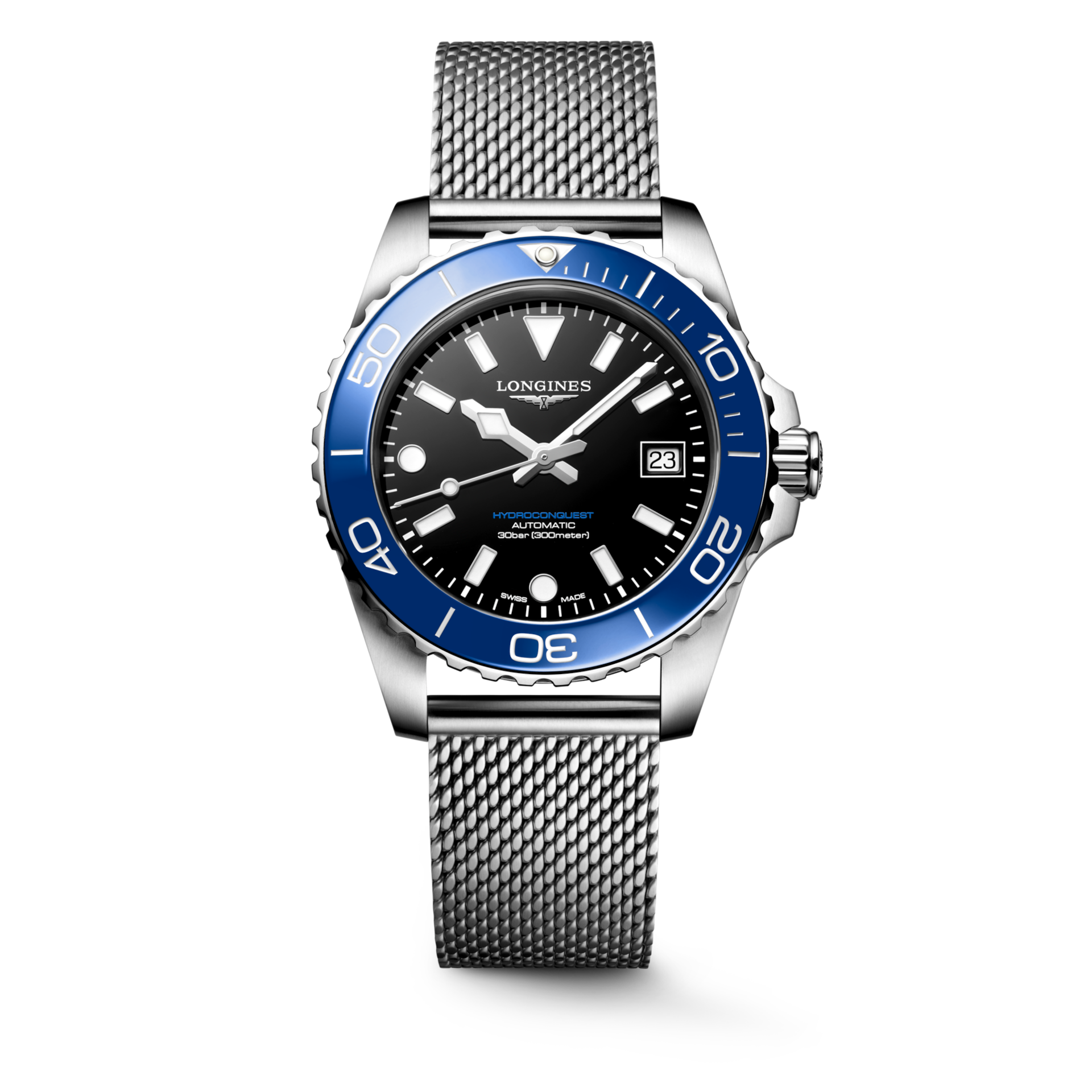 Longines HydroConquest Black Lacquered Polished Dial Men 39mm L37794906